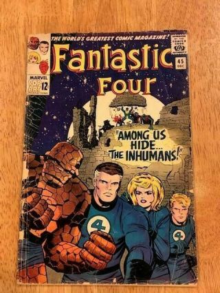 Fantastic Four 45 (dec 1965 Marvel) Intro & 1st App.  Inhumans Mega Key