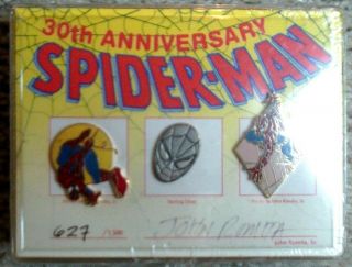 John Romita 1992 30th Anniversary Spider - Man Pin Set Signed & Numbered 627/1500