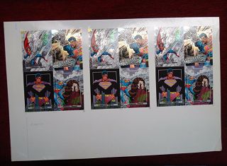 1992 Dc Comics Etched Foil Cards Printers Proof Sheet - Superman - A Memorial Trib