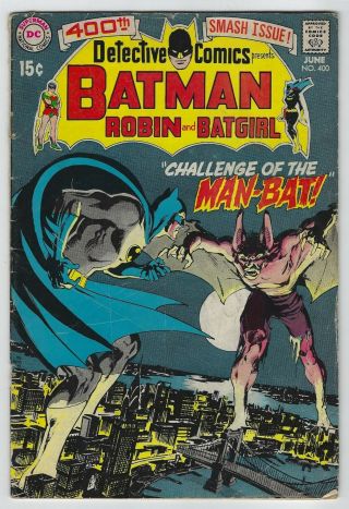 Detective Comics 400 (1970,  Dc) 1st App Man - Bat,  Neal Adams,  Robbins,  G/vg -