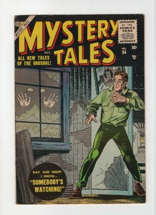 Mystery Tales 34 F/vf 7.  0 Marvel Atlas Comic Pre - Hero Horror 10c
