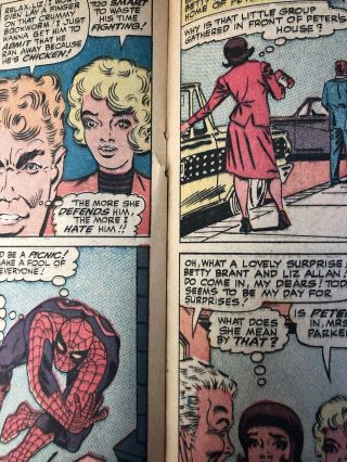 The Spider - Man 25 Marvel 1965 1st cameo of Mary Jane Watson 1st Smythe 7
