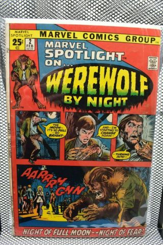 Marvel Spotlight 2 Marvel Comics 1972 1st Appearance Werewolf By Night 5.  5