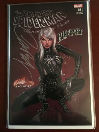 Spider - Man: Renew Your Vows 11 Campbell Cover B Signed (black Cat)