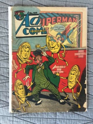 Rare 1947 Golden Age Action Comics 109 Classic Cover