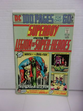 Superboy 202 (1974 Dc Comic Book) With Legion Of - Heroes - 100 Page Giant
