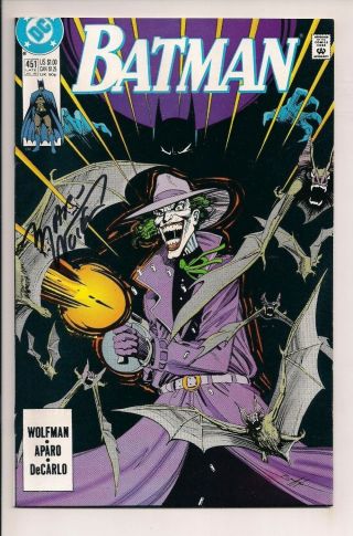 Batman 451 The Joker Cover Signed By Marv Wolfman W/coa