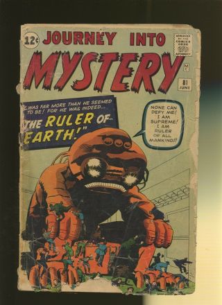 Journey Into Mystery 81 Fr 1.  0 1 Book Marvel Monsters Stan Lee Jack Kirby