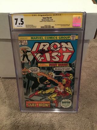 Iron Fist 1 Cgc 7.  5 Signature Series Chris Claremont Marvel 1975