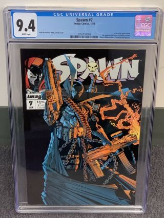 Spawn 7 Cgc 9.  4 (image 1993) Overt - Kill.  1st Published Art By Andy Queen,  Nm