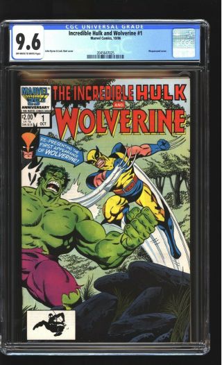 Incredible Hulk And Wolverine 1 Cgc 9.  6 Nm,  Reprints Hulk 181 Marvel 1986