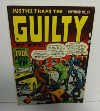 Justice Traps The Guilty Comic 20 Goldenage 1950 Noreserve