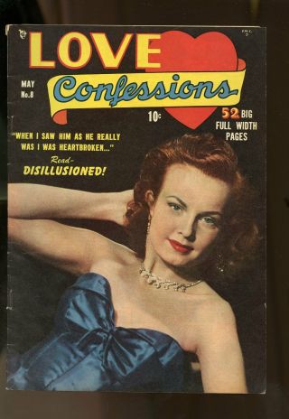 Love Confessions 8 Fine 6.  0 1951 Quality Comics