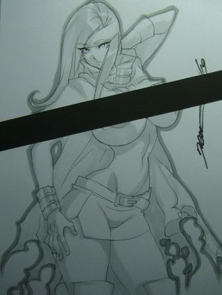 Vincent Final Fantasy Girl Sexy Busty Sketch Pinup - Daikon Art