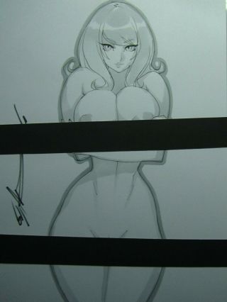 Mary Jane Spiderman Cat Girl Sexy Busty Sketch Pinup - Daikon Art