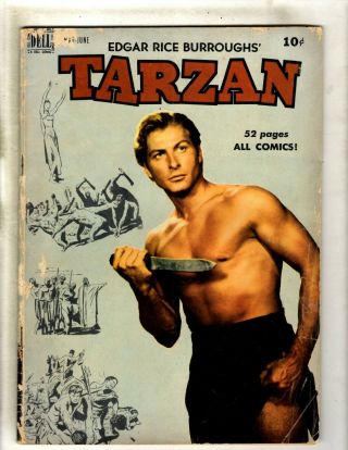 Tarzan 15 Vg 1950 Dell Golden Age Comic Book Lex Barker Photo Cover Jungle Jk1