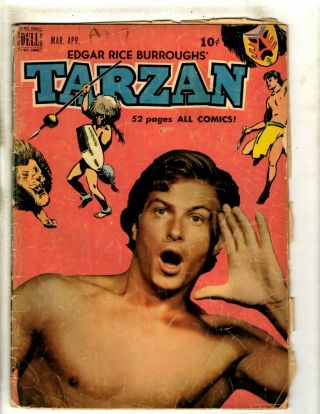 Tarzan 14 Vg - 1950 Dell Golden Age Comic Book Lex Barker Photo Cover Jungle Jk1