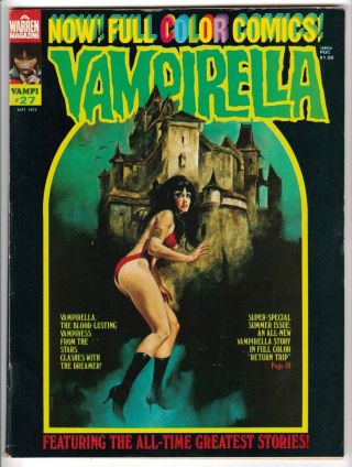Vampirella 27 Sept 1973 Fine,  6.  5 Warren Pubs Enrich Cover