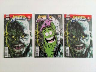 Avengers 684 (2x),  Skottie Variant 3 Copies Total 1st Immortal Hulk Nm,  Unread