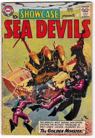 Showcase 27 (vg -) 1st Appearance Of The Sea Devils Dc 1960 Grey Tone Cover