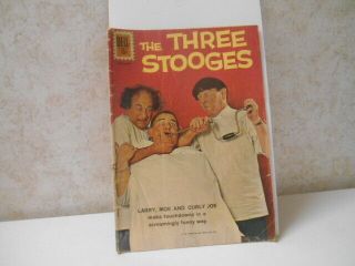 Dell The Three Stooges 6 1961 Larry Moe Curly Joe Photo Cover - - Vintage Comic