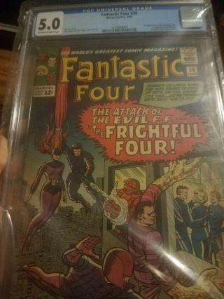 Fantastic Four 36 Cgc 5.  0 First Appearance Of The Frightful Four,  Medusa