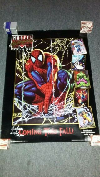 26 X 36 1992 Promo Poster Spiderman Marvel Masterpieces Signed Joe Jusko /2500