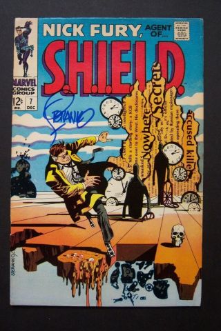 Nick Fury,  Agent Of Shield 7 Comic Signed By Jim Steranko,  Our Grade 7.  5 - 8.  0