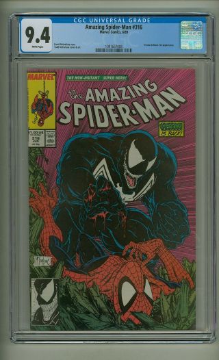 Spider - Man 316 (cgc 9.  4) White Pgs; Venom; Black Cat; Mcfarlane (c 23896