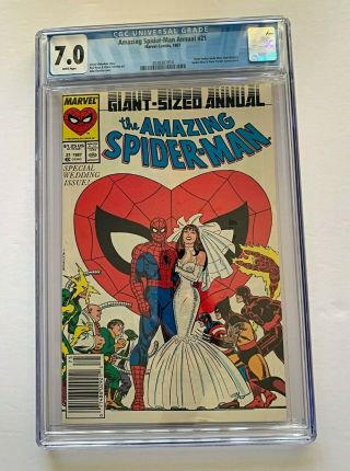 The Spider - Man Annual 2 Marvel Comics Cgc Graded 7.  0 Fn/vf White Pages