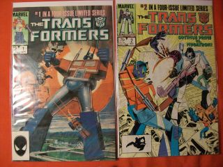 Marvel Comics Transformers 1 & 2 First Print 1st Appearance Not Nm Key Oop