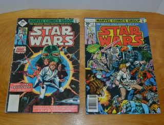 Vintage Star Wars Comics Issue 1 2nd Print & 2 1st Print 1977 Marvel Bronze