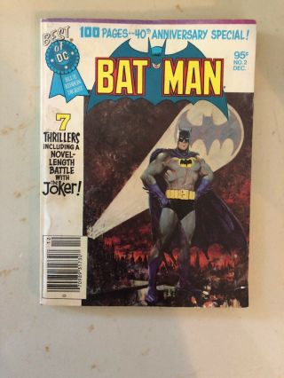 1979 Dc Comics Batman 40th Anniversary Special Vol 1 No 2 Comic Book
