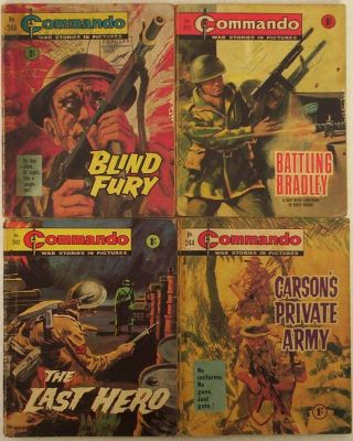1966/7.  4 X " Commando " War Pic.  Comics.  