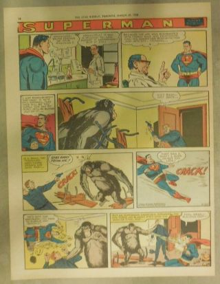 Superman Sunday Page 961 By Wayne Boring From 3/29/1958 Tabloid Size Rare