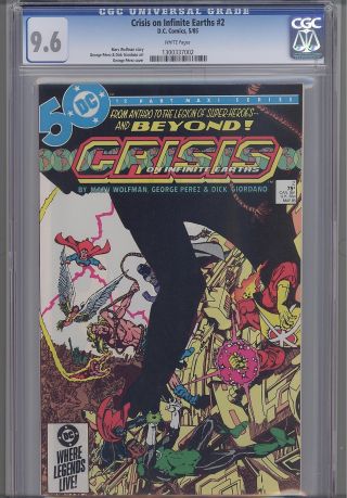 Crisis On Infinite Earths 2 Cgc 9.  6 1986 Dc Superman And Flash Comic