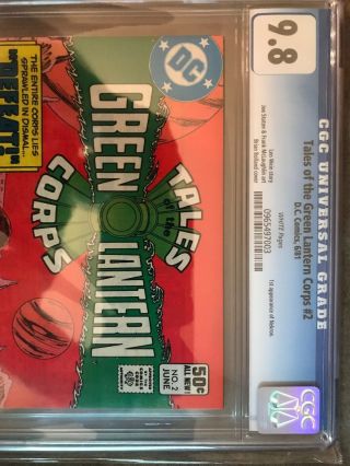 tales of the green lantern corps 2 CGC 9.  8 3