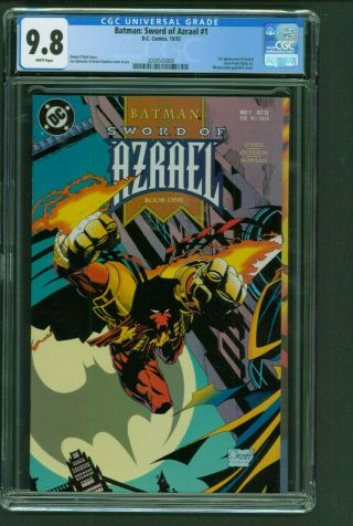 Batman Sword Of Azrael 1 Cgc 9.  8 White 1st Appearance Of Azrael Dc Comics 1992