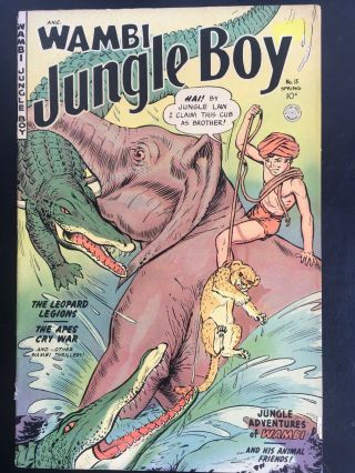 Wambi,  Jungle Boy 15 (1952) Very Good (4.  0) Fiction House Maurice Whitman