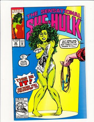 Sensational She - Hulk 40 Classic John Byrne " Naked " Jump Rope 1992 Marvel Comics