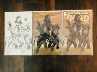 The Walking Dead Comic,  15th Anniversary 19,  Color Virgin,  B/w Virgin And Color