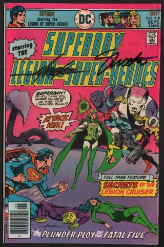 Superboy Legion Of Heroes 219 Signed By Mike Grell & Jim Shooter Dc Comic