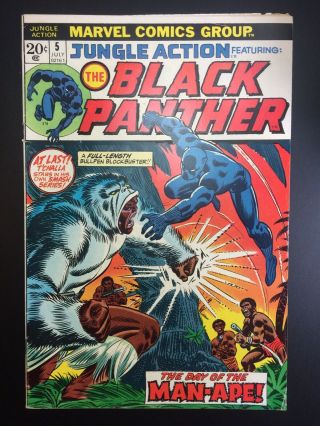 Jungle Action 5 (1973) Fn 5.  5/6.  0 1st Black Panther In Title - Key Marvel