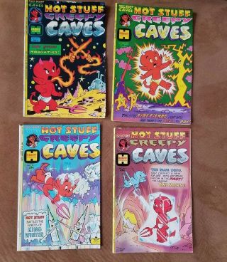 Harvey Comics Hot Stuff Creepy Caves The Little Devil No 1 - 4 Bronze Age 1974