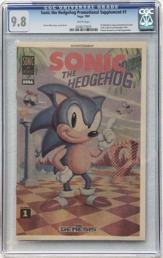 Sonic The Hedgehog 1 Cgc 9.  8 1st Print Promo Comic Nm,