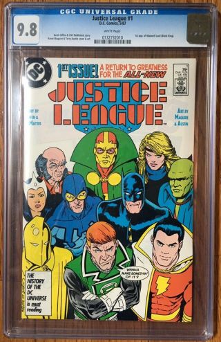 Justice League 1 Cgc 9.  8 White Pages 1st Max Lord Dc Comics 1987