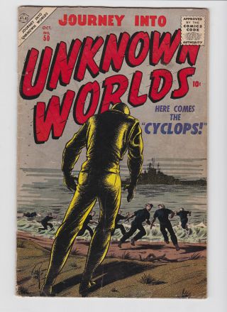 Journey Into Unknown Worlds 50 1956 Atlas Jack Davis Reed Crandall G,  2.  5