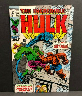 1969 Marvel The Incredible Hulk 122 Comic Book With Fantastic Four