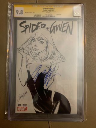 Spider Gwen 1 Cgc Ss 9.  8 Signed By J.  Scott Campbell