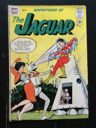 Adventures Of The Jaguar 9 Rare 15c Price Variant Gd/vg Archie Comics
